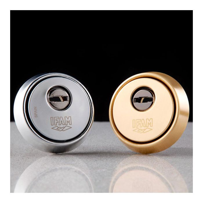 Ifam Escudo ES610L Latón Brillo Ø64mm Protección Antimordaza y Antiextracción 1