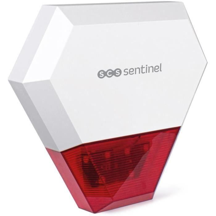 SCS Sentinel SCS3701085205768 Sirena de Alarma Exterior Cableada Adicional KitAlarm, Alerta Sonora y Luminosa, Alcance 80m 1