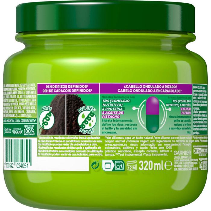 Garnier Mascarilla Fructis Hidra Rizos para Cabello Rizado, Hidratante y Anti-encrespamiento, 300 ml