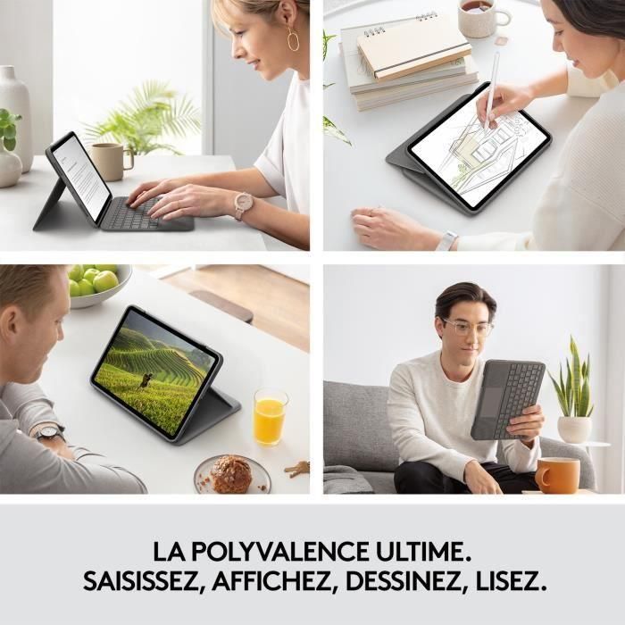 Funda con teclado para iPad - 4.a generación - LOGITECH - FOLIO TOUCH IPAD AIR - Gris 3 Funda con teclado para iPad - 4.a generación - LOGITECH - FOLIO TOUCH IPAD AIR - Gris 3
