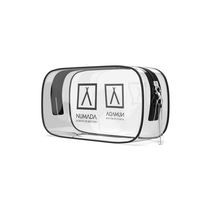 Numada Neceser de viaje transparente de PVC 23 x 11,5 x 6,5 cm 1 Numada Neceser de viaje transparente de PVC 23 x 11,5 x 6,5 cm 1