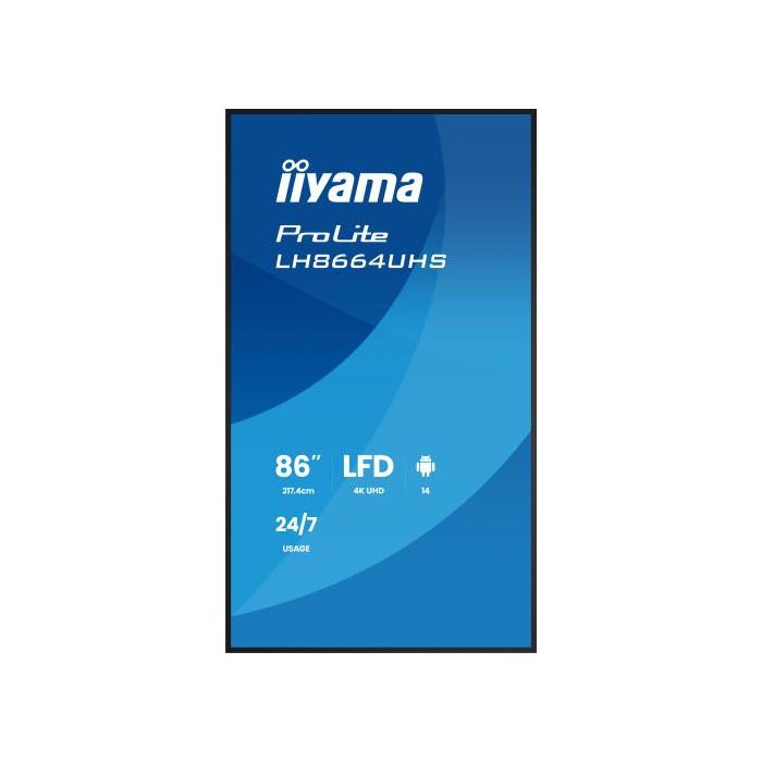 Iiyama Lh8664Uhs-B3Ag Pantalla de Señalización Pantalla Plana para Señalización Digital 2,17 M (85.6") Wifi 450 Cd / M² 4K Ultra Hd Negro Procesador Incorporado Android 24/7 2 Iiyama Lh8664Uhs-B3Ag Pantalla de Señalización Pantalla Plana para Señalización Digital 2,17 M (85.6") Wifi 450 Cd / M² 4K Ultra Hd Negro Procesador Incorporado Android 24/7 2