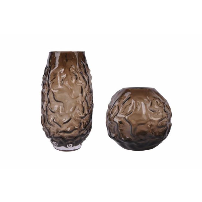 Jarron Moderno DKD Home Decor Marron Oscuro 17 x 30 x 17 cm 2 Jarron Moderno DKD Home Decor Marron Oscuro 17 x 30 x 17 cm 2