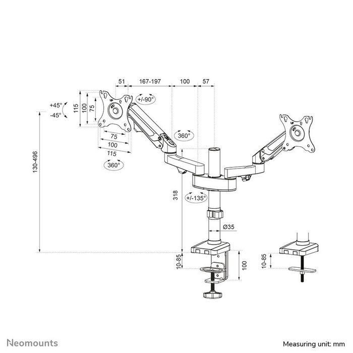 Soporte de Mesa para Pantalla Neomounts DS70-750BL2 18 Soporte de Mesa para Pantalla Neomounts DS70-750BL2 18