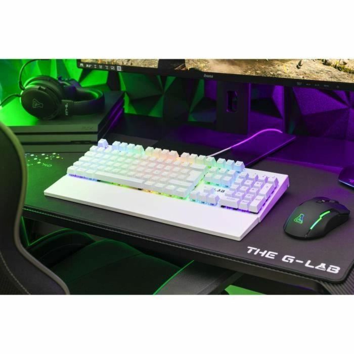 The G-Lab Teclado Gaming KEYZ RUBIDIUM Mecánico (Interruptor Rojo) Reposamuñecas RGB Con Cable Azerty Blanco 1 The G-Lab Teclado Gaming KEYZ RUBIDIUM Mecánico (Interruptor Rojo) Reposamuñecas RGB Con Cable Azerty Blanco 1