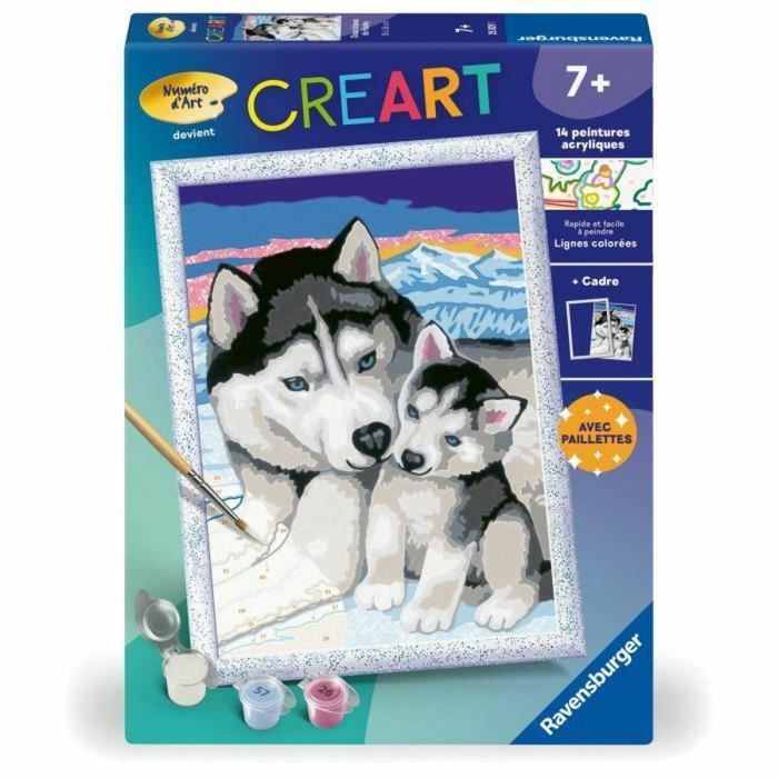 Ravensburger 25829 Kit de Pintura por Números Besos de Husky 18 x 24 cm, a partir de 7 años