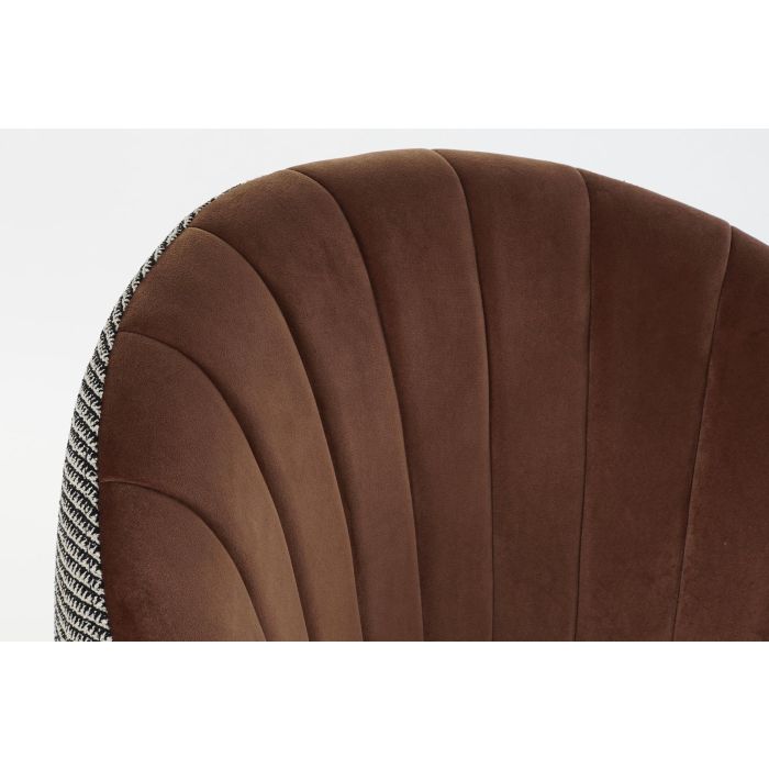 DKD Home Decor Butaca Sixties Oriental Charm Marrón y Negro, Poliéster. Medidas: 66x85x69 cm, Altura Asiento 45 cm. 2 DKD Home Decor Butaca Sixties Oriental Charm Marrón y Negro, Poliéster. Medidas: 66x85x69 cm, Altura Asiento 45 cm. 2