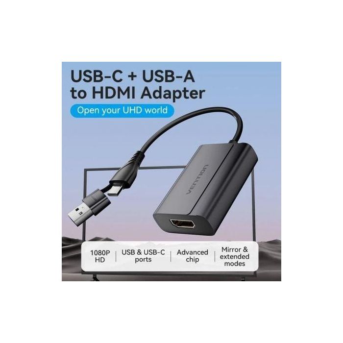 Adaptador Vention ACYHB/ USB Tipo-C Macho/ USB Macho - HDMI Hembra 1