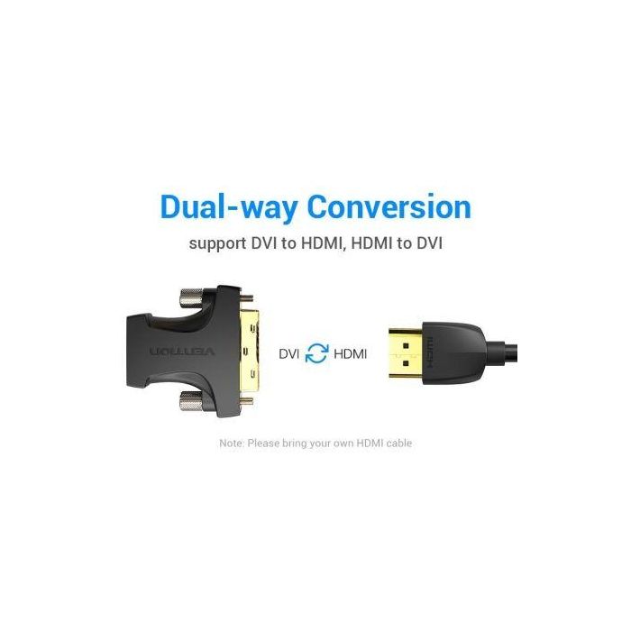 Adaptador HDMI Vention AILB0/ HDMI Hembra - DVI (24+1) Macho 2