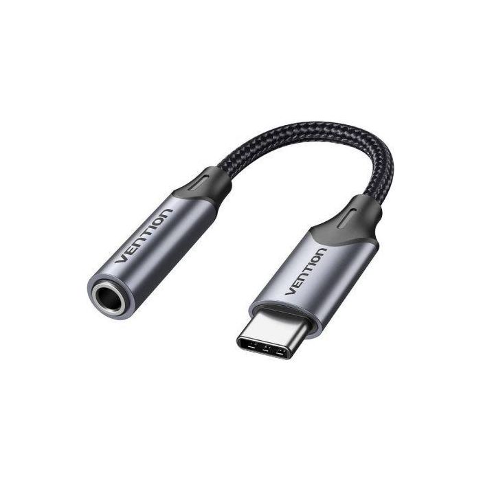 Adaptador Audio Vention BGMHA/ Jack 3.5 Hembra - USB Tipo-C Macho/ 10cm/ Gris