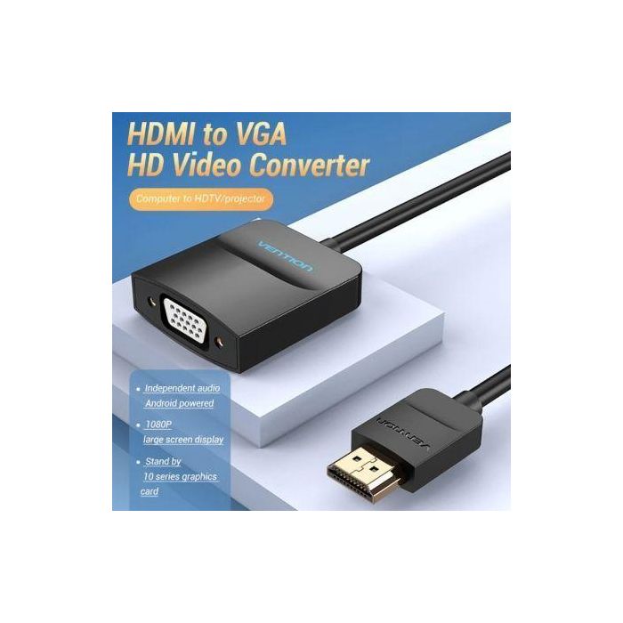 Conversor Vention 42154/ HDMI Macho - VGA Hembra/ 15cm/ Negro 1