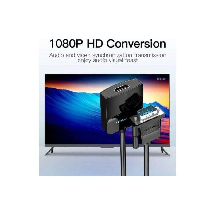 Cable Conversor Vention ACNBF/ VGA Macho - HDMI Hembra/ 1m/ Negro 4