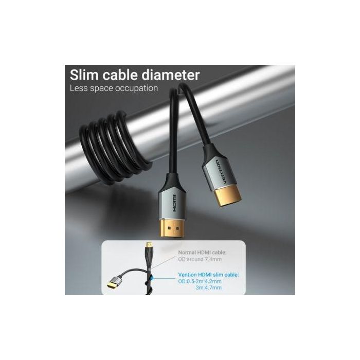 Cable HDMI 2.0 4K Vention ALEHD/ HDMI Macho - HDMI Macho/ 50cm/ Gris 3