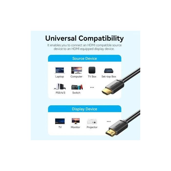 Cable HDMI Vention ALJBJ HDMI Macho - HDMI 4K Macho/ 5m/ Negro 3