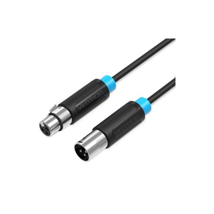 Cable Estéreo Vention BBFBJ/ XLR Macho - XLR Hembra/ 5m/ Negro