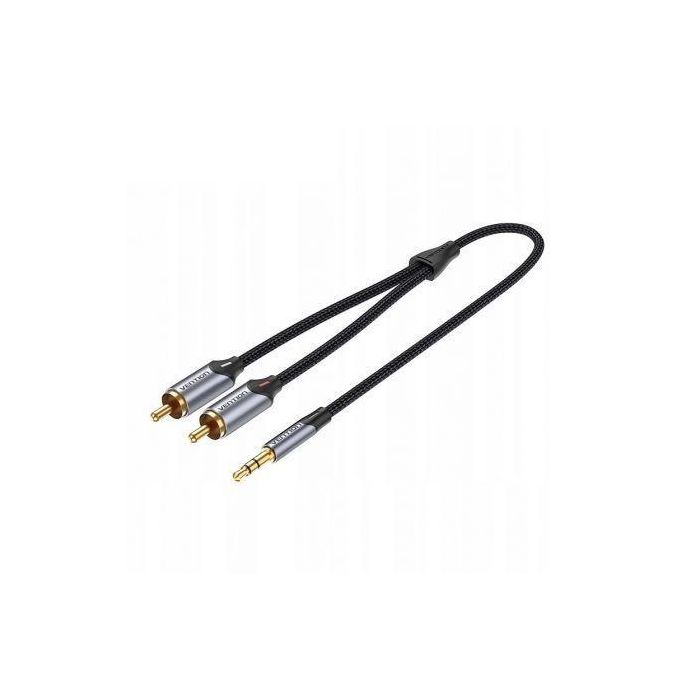 Cable Estéreo Vention BCNBF/ Jack 3.5 Macho - 2x RCA Macho/ 1m/ Gris