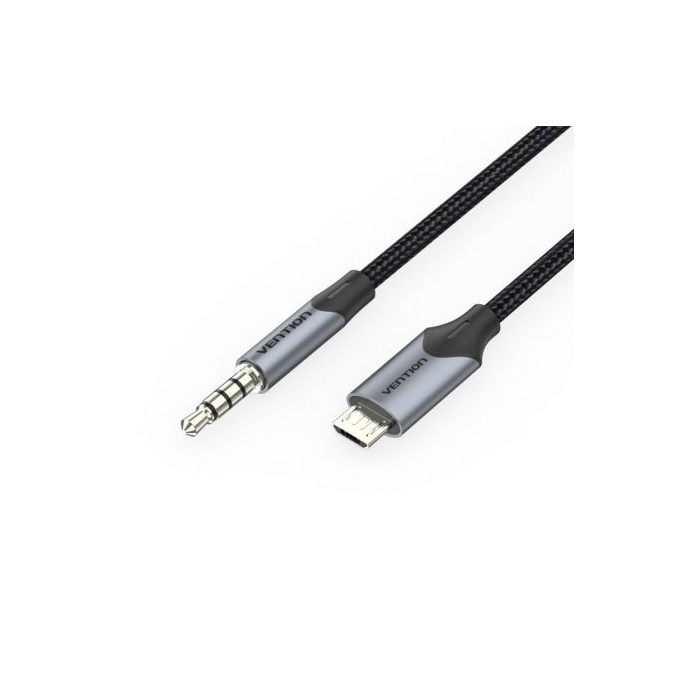 Cable Audio Vention BDGBG/ MicroUSB Macho - Jack 3.5 Macho/ 1.5m/ Negro