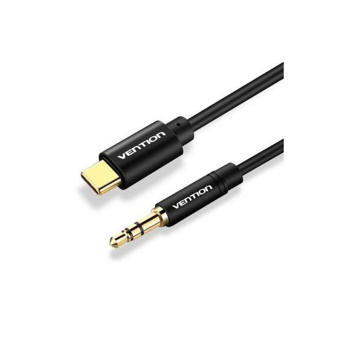 Cable Conversor Audio Vention BGABF/ USB Tipo-C Macho - Jack 3.5 Macho/ 1m/ Negro