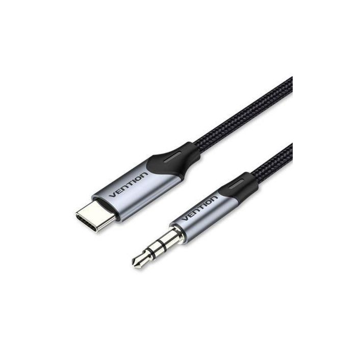 Cable Conversor Audio Vention BGKHF/ USB Tipo-C Macho - Jack 3.5 Macho/ 1m/ Gris