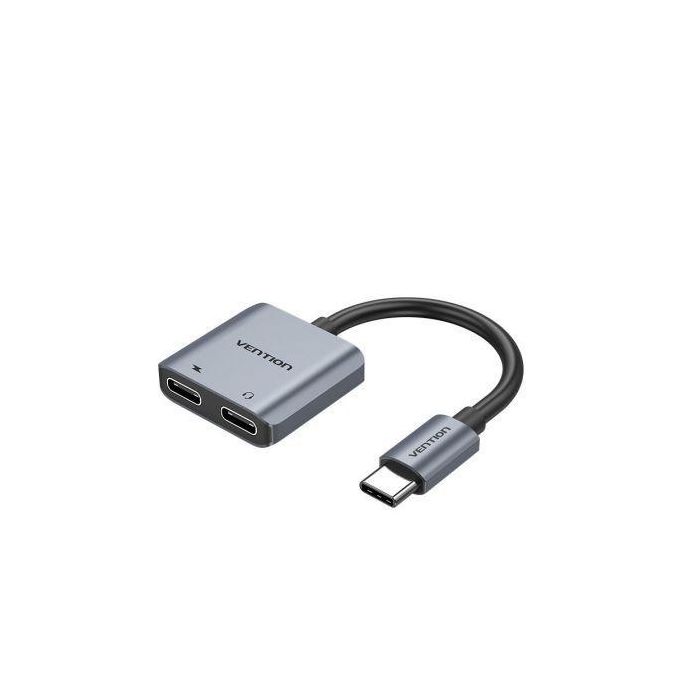 Conversor USB Tipo-C Vention BGZHA/ USB Tipo-C Macho - 2x USB Tipo-C Hembra (Audio y Carga)