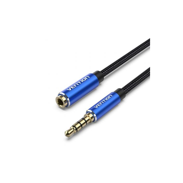 Cable Estéreo Vention BHCLG/ Jack 3.5 Macho - Jack 3.5 Hembra/ 1.5m/ Azul