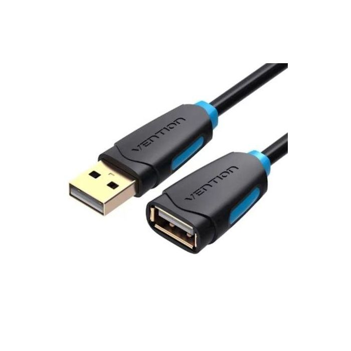 Cable Alargador USB 2.0 Vention CBCBF/ USB Macho - USB Hembra/ 1m/ Negro