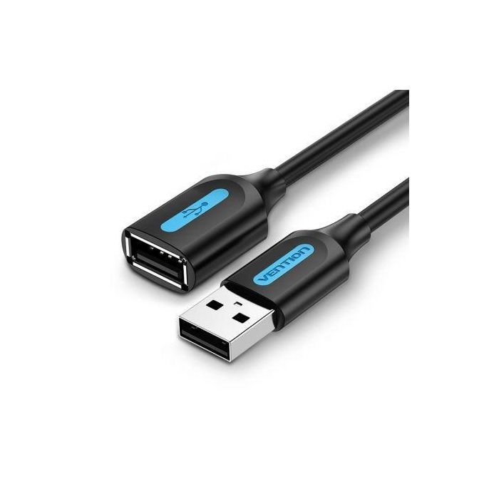 Cable Alargador USB 2.0 Vention CBIBI/ USB Macho - USB Hembra/ 480Mbps/ 3m/ Negro