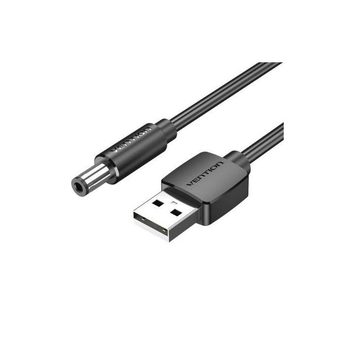 Cable Alimentación Vention CEYBF/ USB-A Macho - DC 5.5mm Macho/ 1m/ Negro
