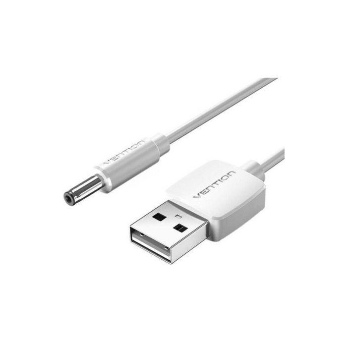 Cable Alimentación Vention CEYWF/ USB-A Macho - DC 5.5mm Macho/ 1m/ Blanco