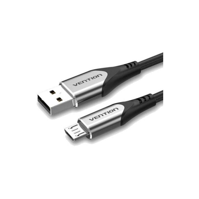 Cable USB 2.0 Vention COAHD/ USB Macho - MicroUSB Macho/ Hasta 60W/ 480Mbps/ 50cm/ Gris