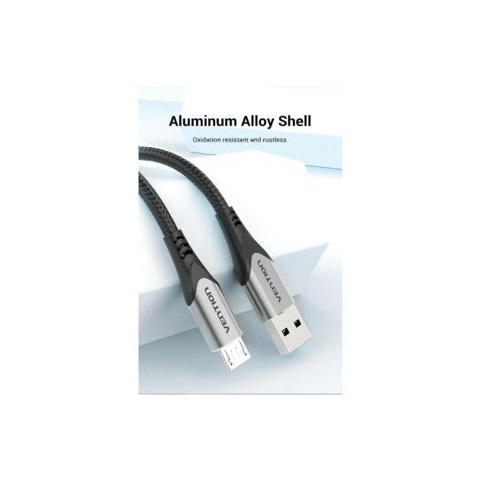 Cable USB 2.0 Vention COAHG/ USB Macho - MicroUSB Macho/ Hasta 60W/ 480Mbps/ 1.5m/ Gris 2