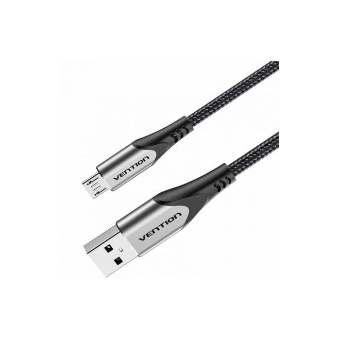 Cable USB 2.0 Vention COAHH/ microUSB Macho - USB Macho/ Hasta 60W/ 480Mbps/ 2m/ Gris