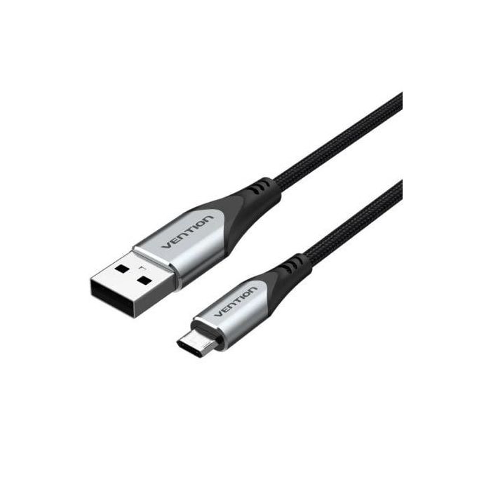 Cable USB 2.0 Vention COCHF/ microUSB Macho - USB Macho/ 480Mbps/ 1m/ Gris