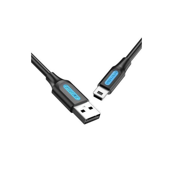Cable USB 2.0 Vention COMBD/ USB Macho - MiniUSB Macho/ Hasta 10W/ 480Mbps/ 50cm/ Negro