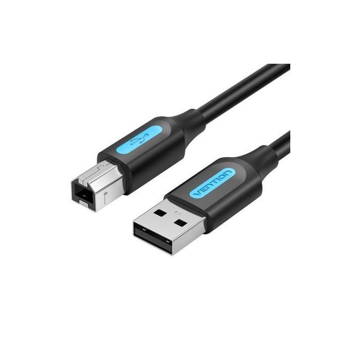 Cable USB 2.0 Impresora Vention COQBI/ USB Tipo-B Macho - USB Macho/ 480Mbps/ 3m/ Negro