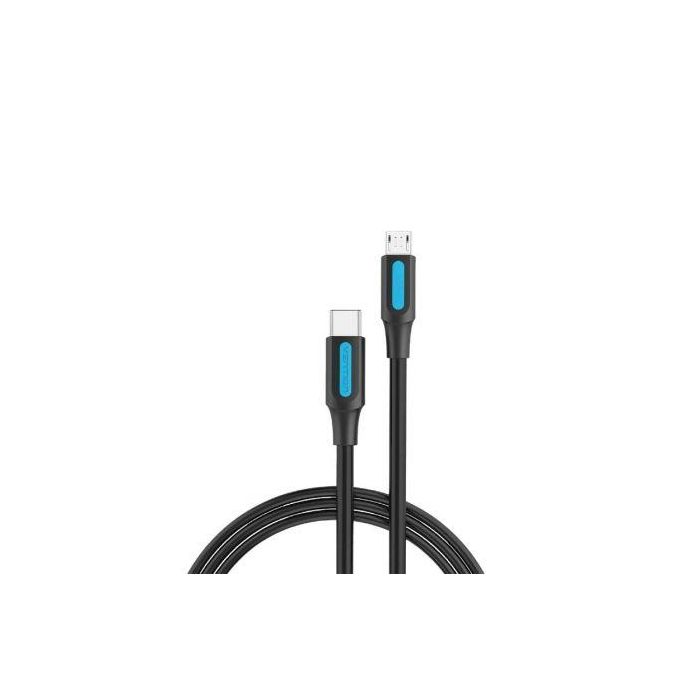 Cable USB 2.0 Tipo-C Vention COVBD/ USB Tipo-C Macho - MicroUSB Macho/ Hasta 10W/ 480Mbps/ 50cm/ Negro 2