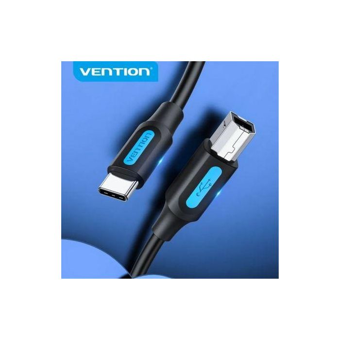 Cable USB 2.0 Tipo-C Vention CQUBH/ USB Tipo-B Macho - USB Tipo-C Macho/ 480Mbps/ 2m/ Negro 2