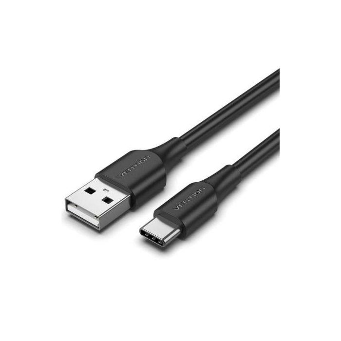 Cable USB Tipo-C Vention CTHBC/ USB Tipo-C Macho - USB Macho/ Hasta 60W/ 480Mbps/ 25cm/ Negro