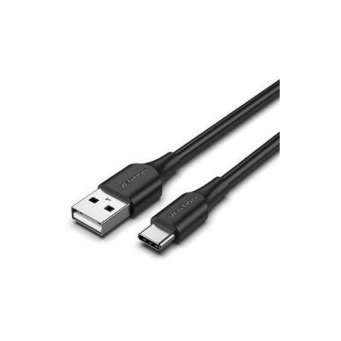 Cable USB 2.0 Tipo-C Vention CTHBF/ USB Tipo-C Macho - USB Macho/ Hasta 60W/ 480Mbps/ 1m/ Negro