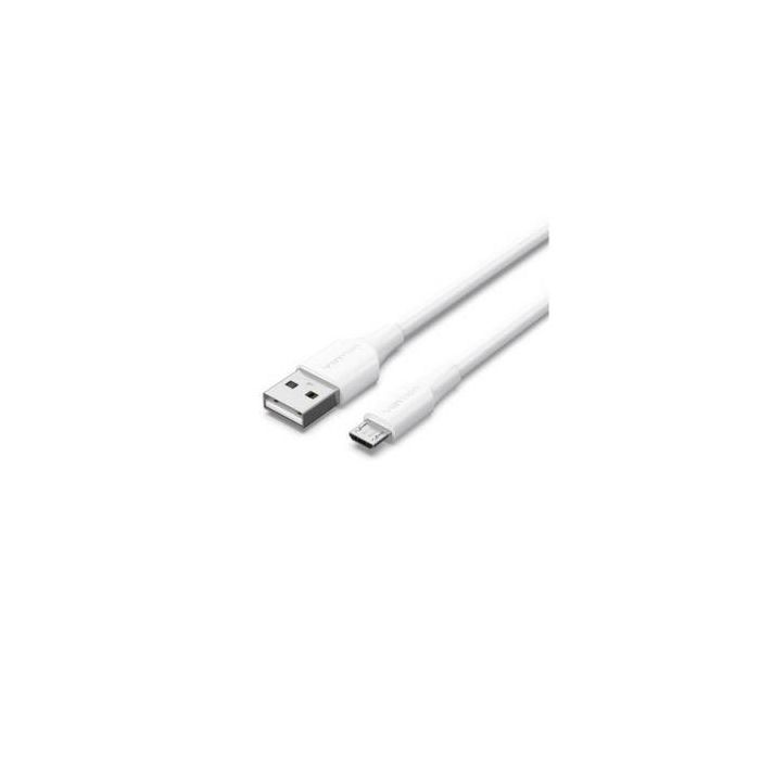 Cable USB 2.0 Vention CTIWH/ USB Macho - MicroUSB Macho/ Hasta 60W/ 480Mbps/ 2m/ Blanco