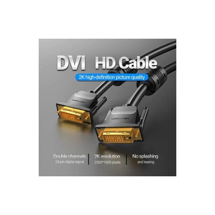 Cable DVI Vention EAABF/ DVI-D Macho - DVI-D Macho/ 1m/ Negro 1