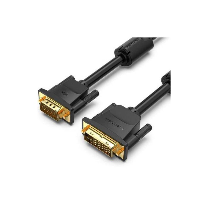 Cable Conversor Vention EACBI/ DVI Macho - VGA Macho/ 3m/ Negro