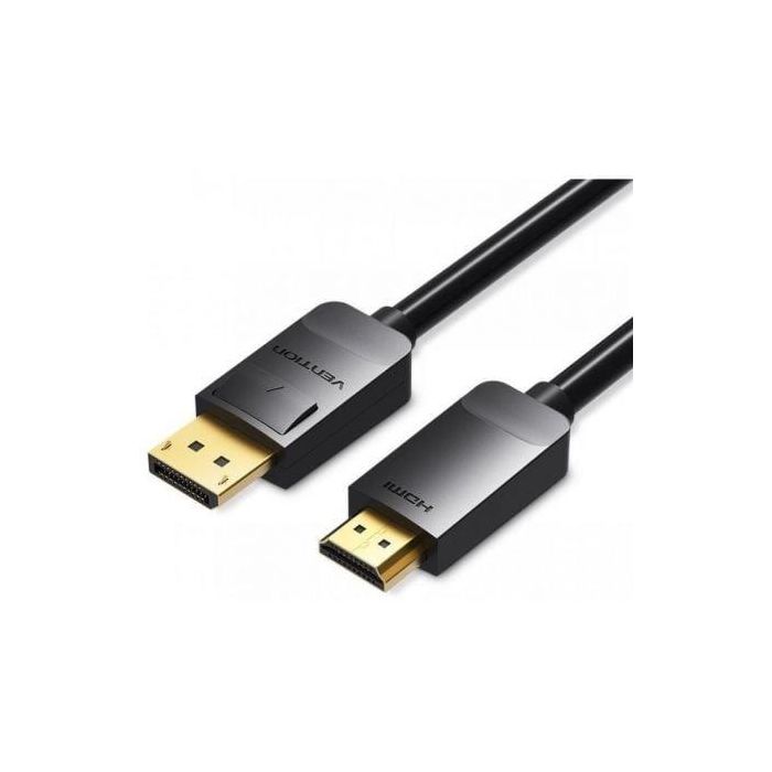 Cable Conversor Vention HADBI/ DisplayPort Macho - HDMI Macho/ 3m/ Negro