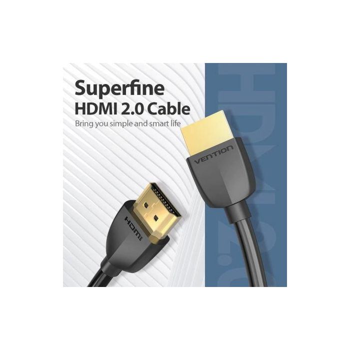 Cable HDMI 2.0 4K Portatil Vention AAIBF/ HDMI Macho - HDMI Macho/ 1m/ Negro 1
