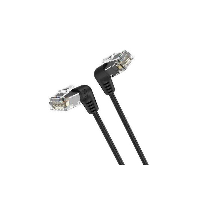 Cable de Red RJ45 UTP Vention IBOBF Cat.6A/ 1m/ Cabeza Rotatoria 360º/ Negro