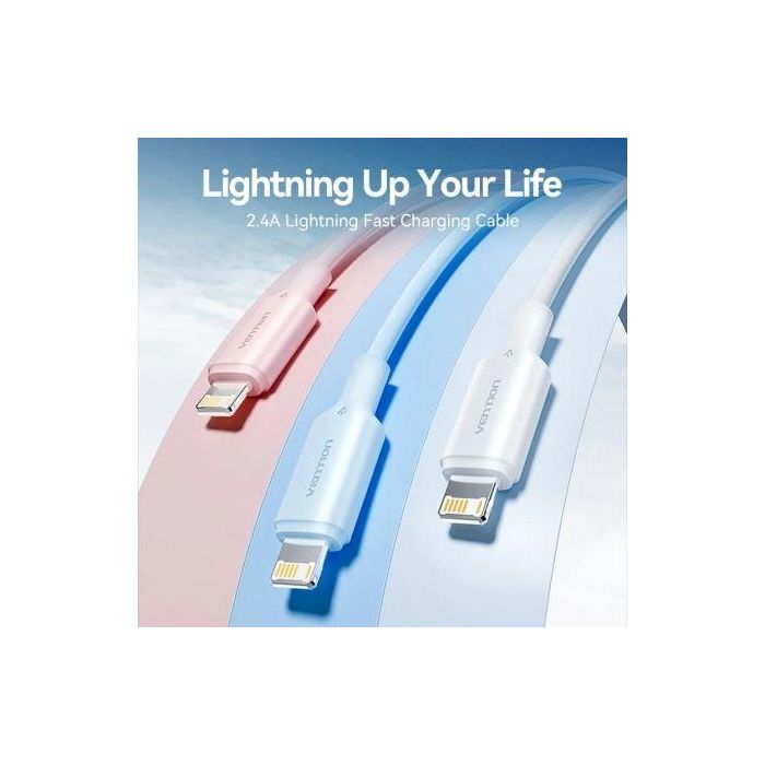 Cable USB 2.0 Lightning Vention LAMBF/ USB Macho - Lightning Macho/ 480Mbps/ 1m/ Negro 1