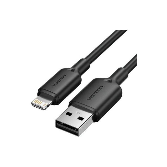 Cable USB 2.0 Lightning Vention LAMBF/ USB Macho - Lightning Macho/ 480Mbps/ 1m/ Negro