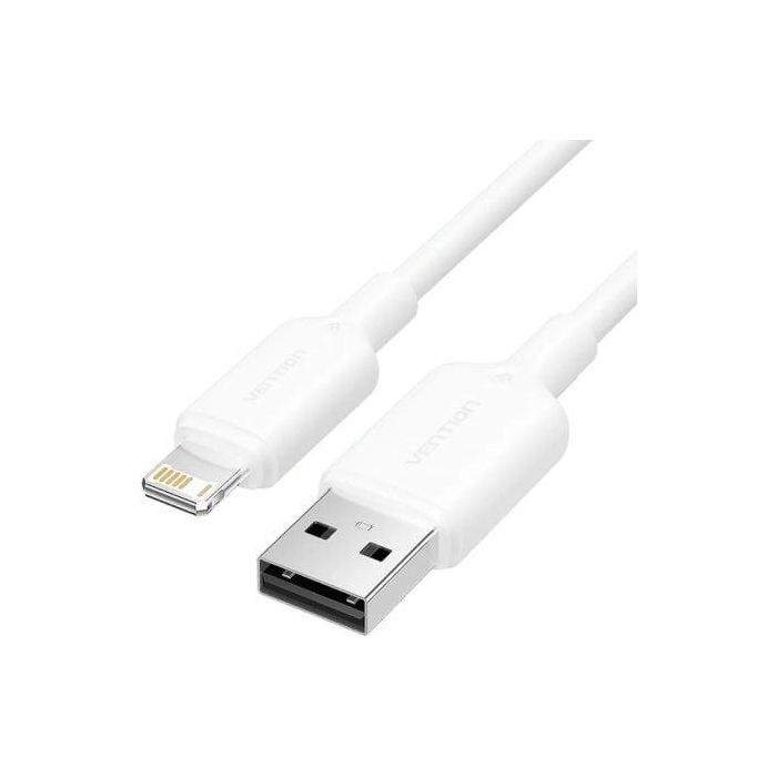 Cable USB 2.0 Lightning Vention LAMWF/ USB Macho - Lightning Macho/ 480Mbps/ 1m/ Blanco