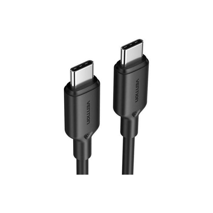 Cable USB 2.0 Tipo-C 3A Vention TRCBF/ USB Tipo-C Macho - USB Tipo-C Macho/ Hasta 60W/ 480Mbps/ 1m/ Negro 1