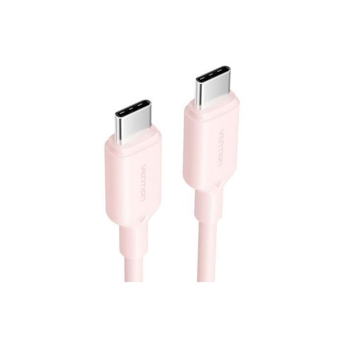 Cable USB 2.0 Tipo-C 3A Vention TRCPF/ USB Tipo-C Macho - USB Tipo-C Macho/ Hasta 60W/ 480Mbps/ 1m/ Rosa 1